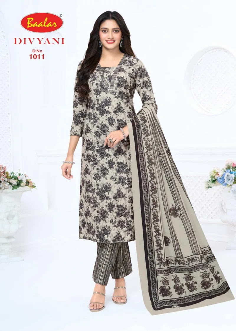 Divyani Vol 1 By Baalar Cotton Printed Fancy Dress Materials